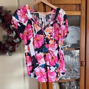 St. John's Bay Vibrant Floral Blouse